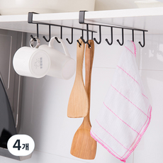 피플피 옷장 선반 틈새 가방걸이 수납 정리대, 블랙, 4개
