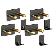 拍平方 輕奢吹風機架 太空鋁 免打孔安裝 防鏽耐磨, 黑金色, 4個