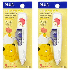 PLUS 普樂士 MR智慧型滾輪修正帶 dtto friends 52-880, 2個, 腸太郎抱大蒜君