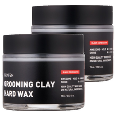 石墨烯美容粘土硬質髮蠟, 75g, 2個