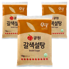 큐원 갈색설탕, 1kg, 3개