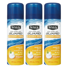 舒適牌 Schick 洗面刮鬍泡, 保濕潤滑, 專為男士設計, 深層清潔, 溫和配方, 210g, 3罐