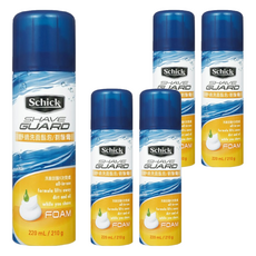 舒適牌 Schick 洗面刮鬍泡, 保濕潤滑, 專為男士設計, 深層清潔, 溫和配方, 210g, 5罐