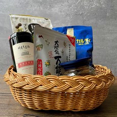 Creer 交叉編織橢圓籃, 1個, 編織棕色