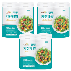 comet 廚房紙巾 200張, 3包, 4捲