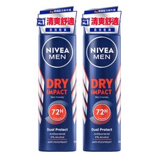 NIVEA 妮維雅 乾適活力系列 男士止汗爽身噴霧, 150ml, 2瓶