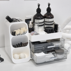 데미무드 거울단독구성 유에프 화장품 정리함 데스크 오거나이저, 화이트, 1개