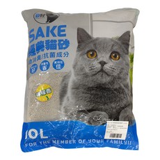 SAKE 粗球礦砂, 10L, 含消臭/抗菌成分, 檸檬香, 6kg, 1包