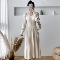 포플러앤씨 유즈 브이 니트 원피스