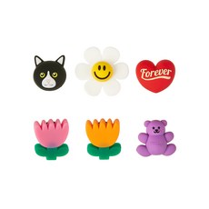 Wiggle Wiggle 矽膠吊飾6件組, 混合顏色, 1套