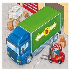 educo 雙層系列卡車拼圖木製玩具 適合4歲以上兒童, 89片, 1組