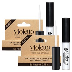 VIOLETTO 茶樹酪梨睫毛膠 5g, 透明, 2個