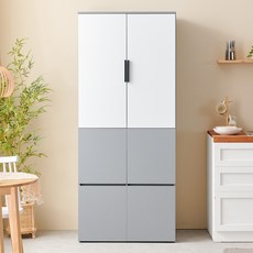 아이캔컴퍼니 광폭 800 팬트리장 상하 6도어 방문설치, 투톤그레이