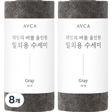 아브카 데일리 버블 올인원 일회용 수세미, 그레이, 60개, 8개