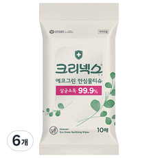 크리넥스 에코그린 안심물티슈, 5.96g, 10매입, 6개