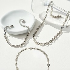 노이드비 써지컬스틸 돼지코 사슬연결 체인 목걸이 + 팔찌 + 발찌 + 클리너천 세트