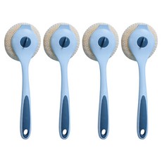 長柄微米球去污刷鍋 顏色隨機 - 微米纖維 不傷鍋具, 4支