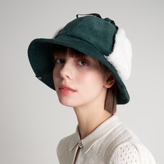 TECH SKIN 燈芯絨可掀式耳罩高爾夫漁夫帽, 綠色, 1個