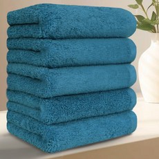 Terrique 頂級飯店毛巾 200g 40支 精梳棉, 5個, 海洋藍