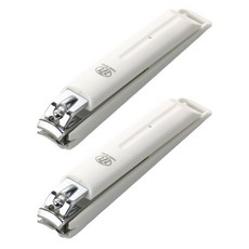 777 모노톤 부드럽게 잘리는 튐방지 튼튼한 발톱깎이, 2개, 화이트