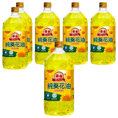 泰山 純葵花油，89%不飽和脂肪酸，耐高溫220°C，富含維生素E, 2L, 6瓶
