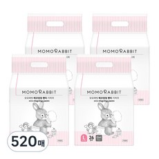 모모래빗 에코씽씽 오리지널 팬티기저귀 여아용, 대형(L), 520매