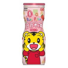 KYODA 京田製菓 巧虎寶寶米餅, 6個月以上寶寶適用, 草莓口味, 草莓味, 45g, 1瓶