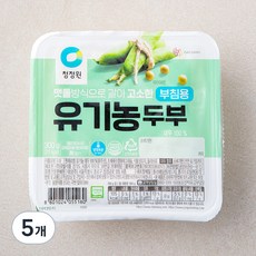 청정원 유기농 두부 부침용, 300g, 5개
