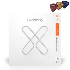 D'Addario XS 民謠吉他弦 磷青銅吉他弦 + Castle 彈片 3p, XSAPB1047, 單一顏色, 1個