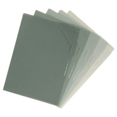 세우세 A4 그라데이션 L자 파일, 베이지그린, 5개