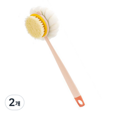 日常大師 沐浴球 + 彈性刷毛透明身體刷, 1入, 粉紅色, 2個