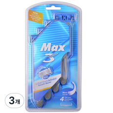 MAX 3層刮鬍刀 藍色, 3個, 4入