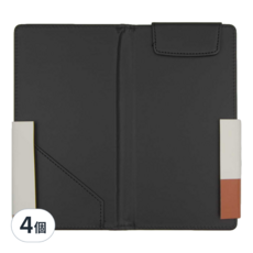 ABEL 力大牌 開闔式 皮質帳單夾 228 x 210 x 4mm, 黑色, 4個