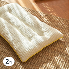 elim korea 可水洗低款涼感雙面枕, 黃色, 2個