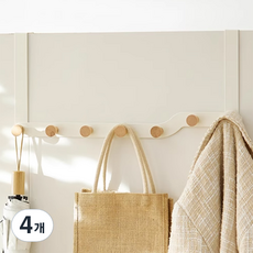 브로픽 도어훅 도어행거 문 옥걸이 후크걸이 7구, 아이보리, 4개