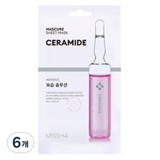 미샤 마스큐어 보습 솔루션 시트 마스크 세라마이드, 6개, 1개입