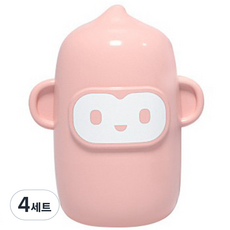 라니마켓 유아용 원숭이 케이스 베이비 네일케어 세트, 핑크, 4세트