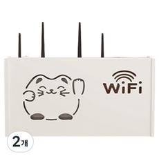 B VID 機上盒分享器免打孔收納盒, 2個, 貓咪