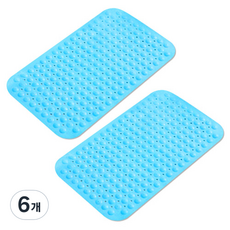 비제스코 욕실 바닥 미끄럼 방지 뾰족 발바닥 지압 매트 VIV-B5, 블루, 6개