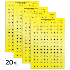 플레픽 클래시 데코 스티커 도트 아이콘 샤인 골드, 20개