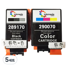 잉크메이드 엡손 호환잉크 T289 + T290 세트, 검정(T289), 칼라(T290), 5세트