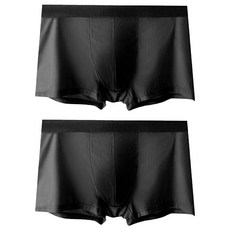 石墨烯冰絲涼感平口內褲 XL, 黑色