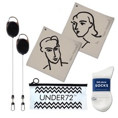 UNDER72 高爾夫球巾 2入+伸縮式掛線 2入+中筒襪, T01+T02