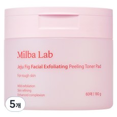 밀바랩 제주 무화과 각질 관리 필링 토너 패드 180g, 5개, 60매입