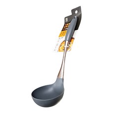 樂司廚品 不鏽鋼矽膠湯勺, 深灰色 + 銀色, 1支