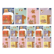 Pinkfoot Dancing Bear信紙組 4款, 4組, 海軍藍+紫色+粉色+薄荷綠