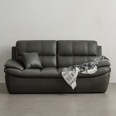 퍼리든 누벨라 가죽 3인용 쇼파 + 쿠션 세트 방문설치, 그레이