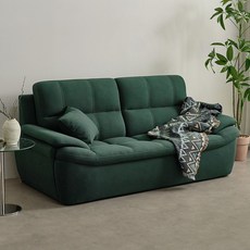 퍼리든 누벨라 패브릭 3인용 쇼파 + 쿠션 세트 방문설치, 딥그린