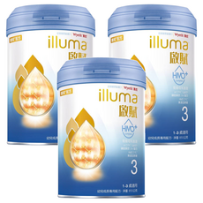 Wyeth 惠氏 illuma 啟賦 幼兒成長專用配方奶粉 3號 HMO 1~3歲, 850g, 3罐