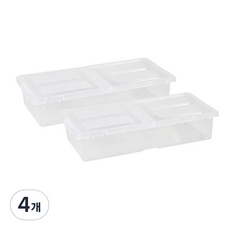 하우스레시피 언더베드 리빙박스, 투명, 4개